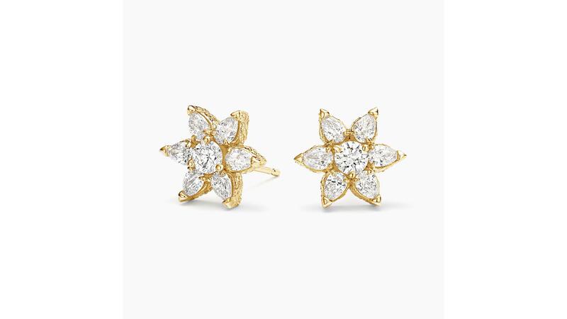 Brilliant Earth and Logan Hollowell Flora lab-grown diamond stud earrings